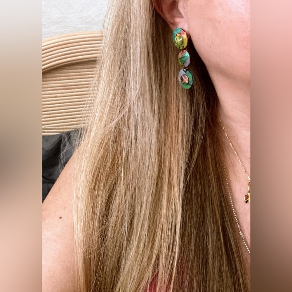 Hand painted earrings - Picture 3 of 8